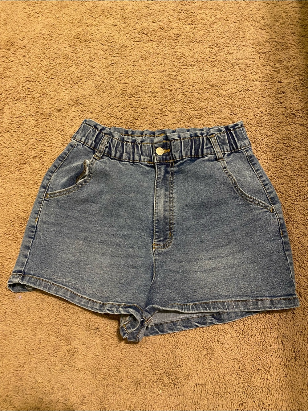 Highway Jeans Paperbag Waist Denim Shorts - Blue